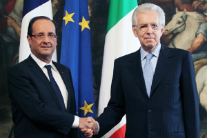 François Hollande rencontre Mario Monti pour contrer Angela Merkel